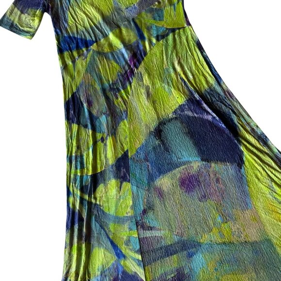 Soft Surroundings Saunterre Maxi Dress Stretch Tropical Stretch Sz Medium Women - Picture 8 of 13